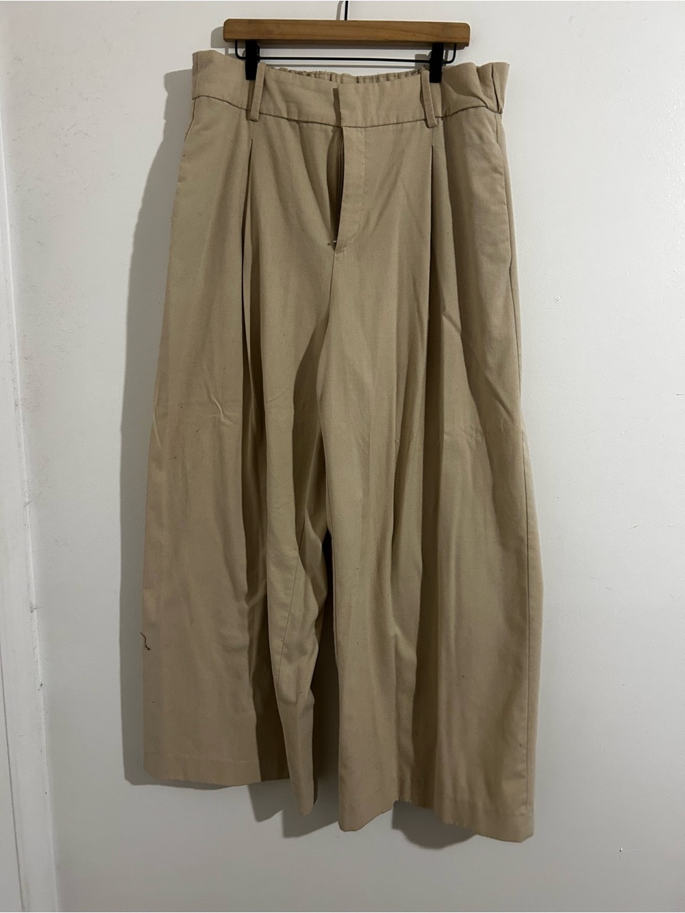 Women's 18 flannel wide leg front pleat pants
